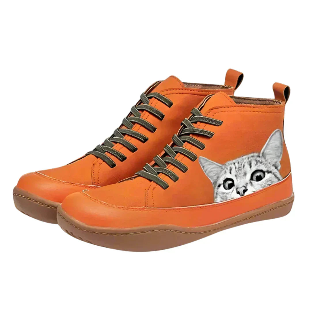 Andrea | Leather Ankle Boots for Cat Lovers
