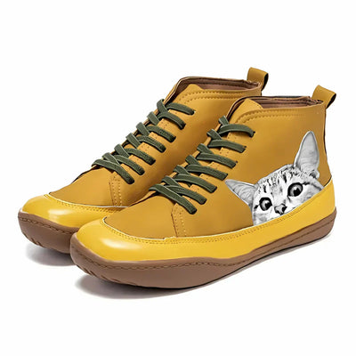Andrea | Leather Ankle Boots for Cat Lovers