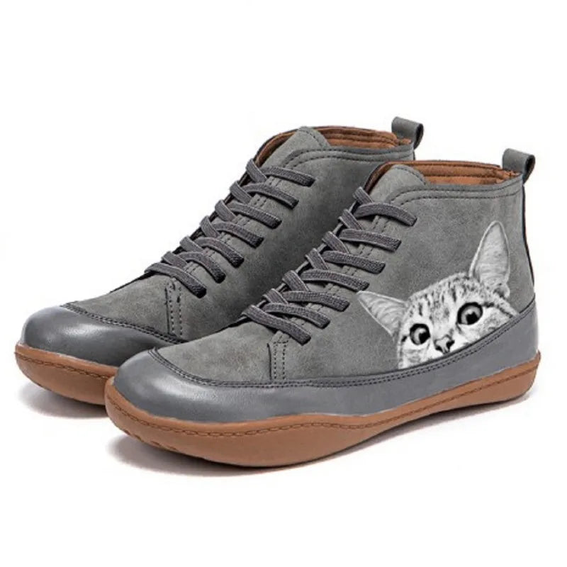 Andrea | Leather Ankle Boots for Cat Lovers
