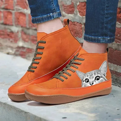 Andrea | Leather Ankle Boots for Cat Lovers
