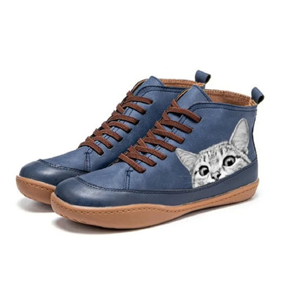 Andrea | Leather Ankle Boots for Cat Lovers