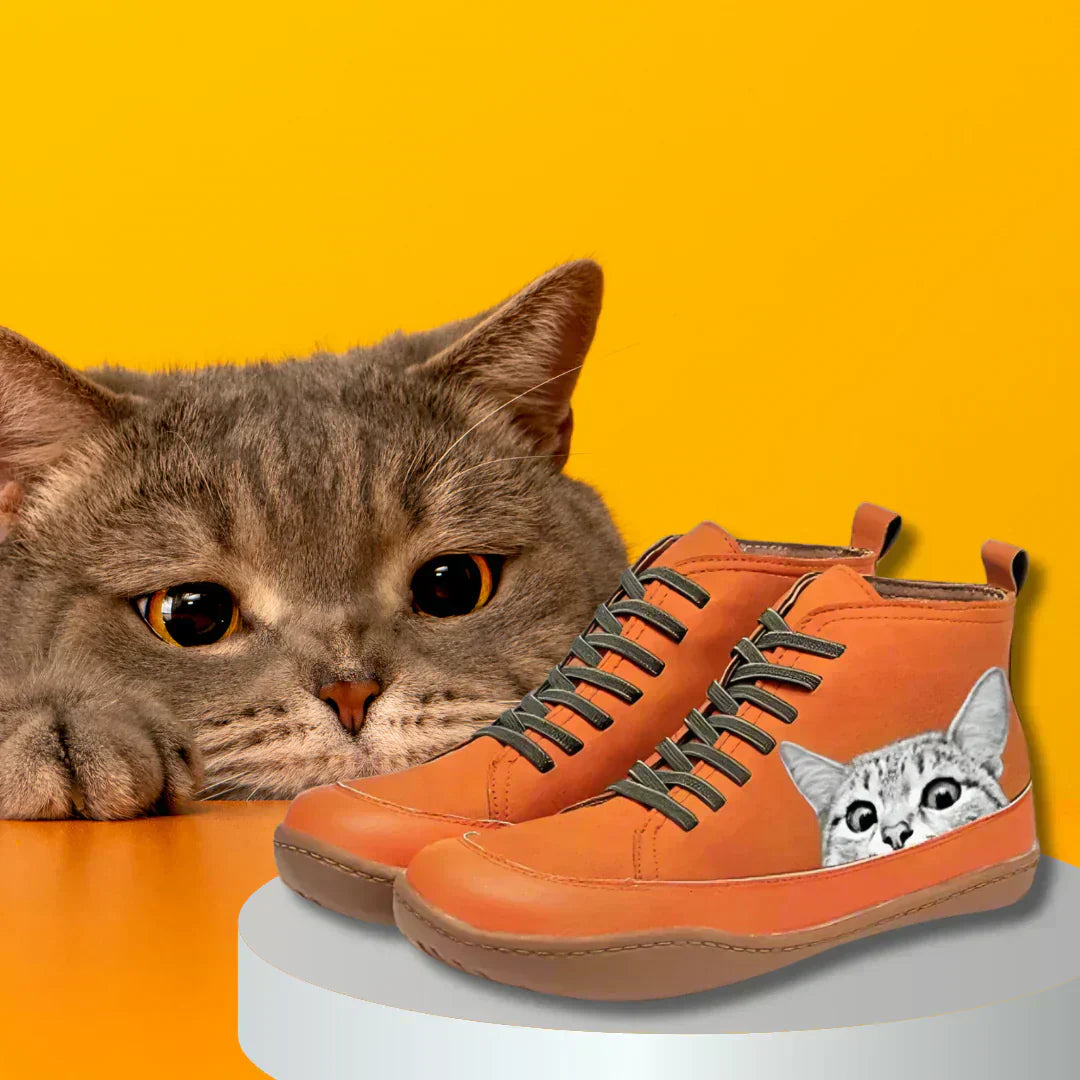 Andrea | Leather Ankle Boots for Cat Lovers