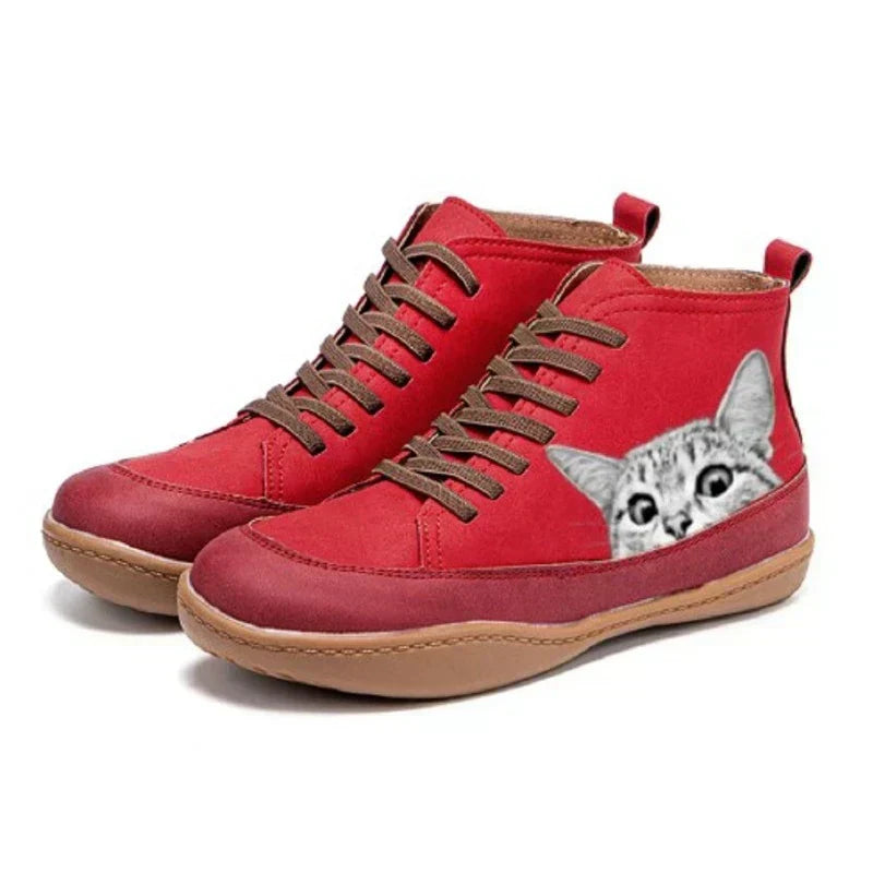 Andrea | Leather Ankle Boots for Cat Lovers